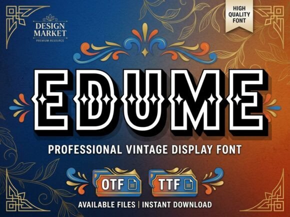 Edume: The Decorative Display Font That Demands Attention