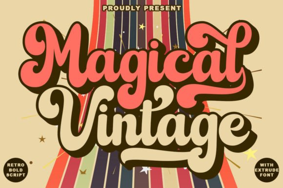 Magical Vintage: Crafting Timeless Design with a Retro 70’s Script Style