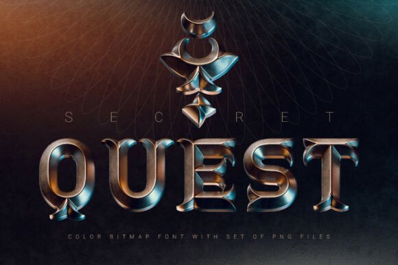 Secret Quest: A Bronze Metal Typeface for Fantasy Design