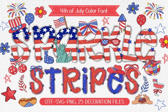 Sparkle Stripes: A Festive Preppy Font for Patriotic Projects